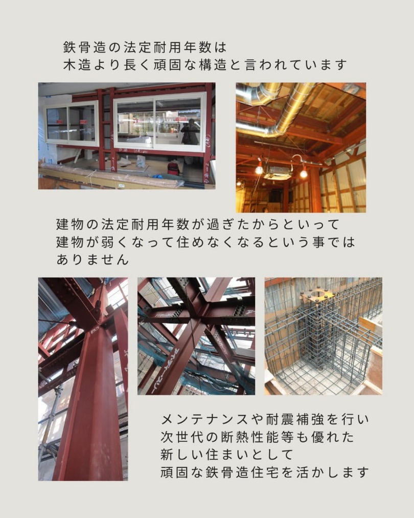 鉄骨構造体を活かしたリノベ