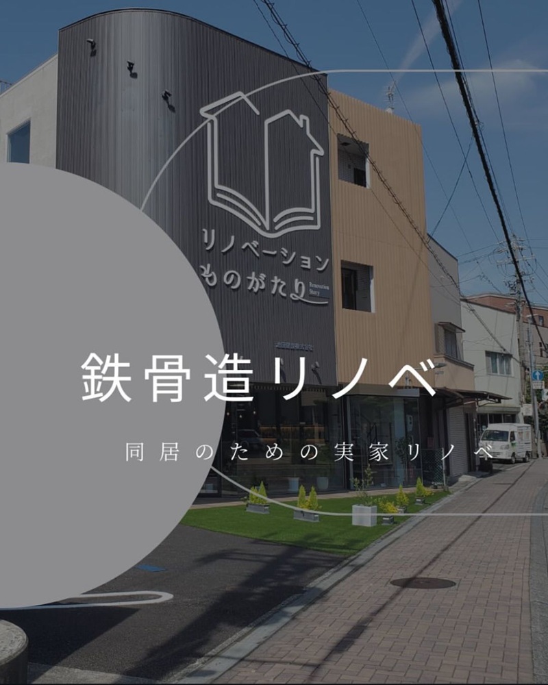リノベーション体感ショウルームを背景にした実家リノベーションのタイトル画像