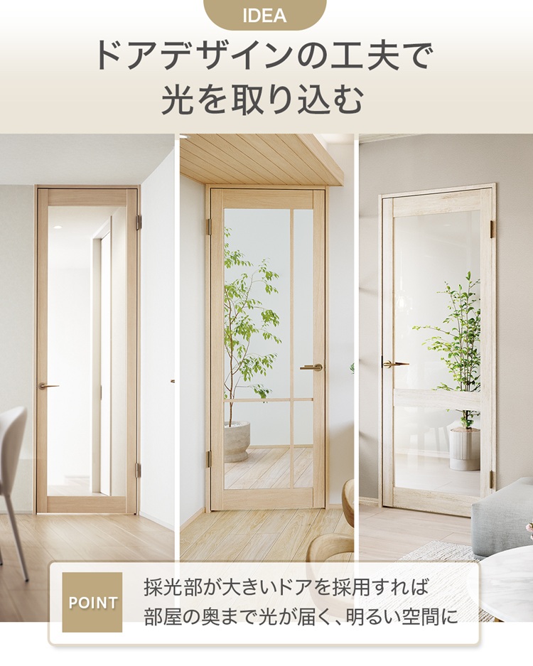 採光ガラス入り室内ドア
